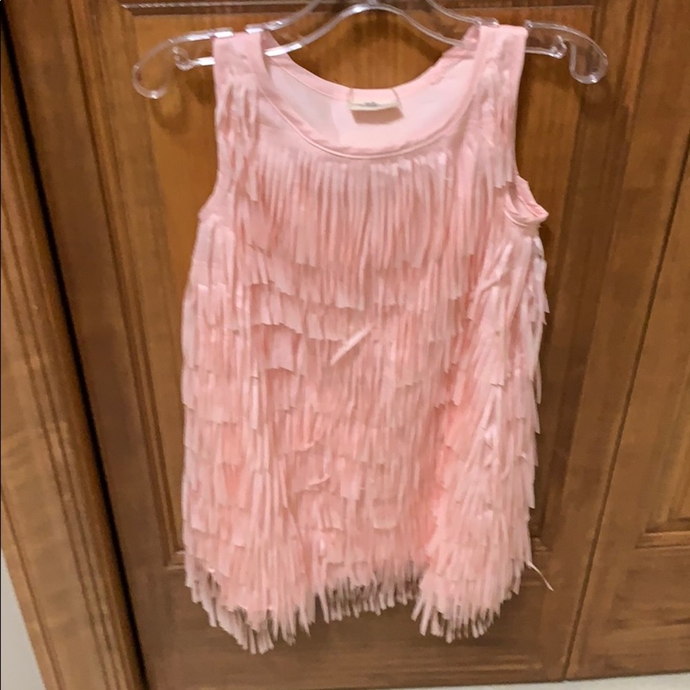 MLKids NWT sparkle fringe dress, pink or grey